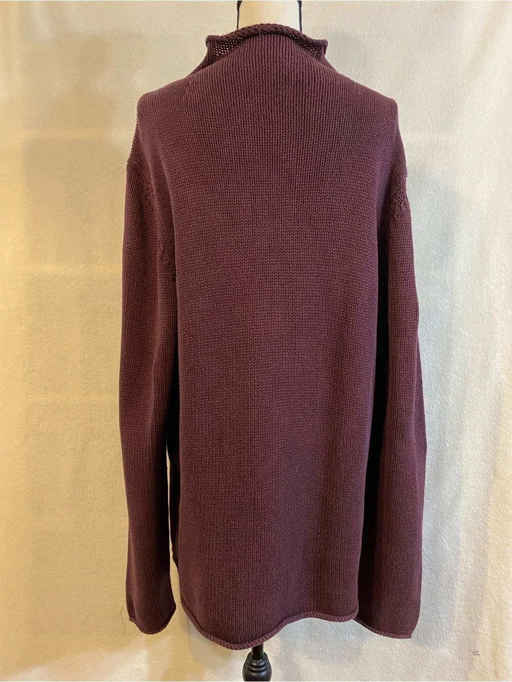 J. Crew XLT raisin burgundy vintage cotton rollneck sweater